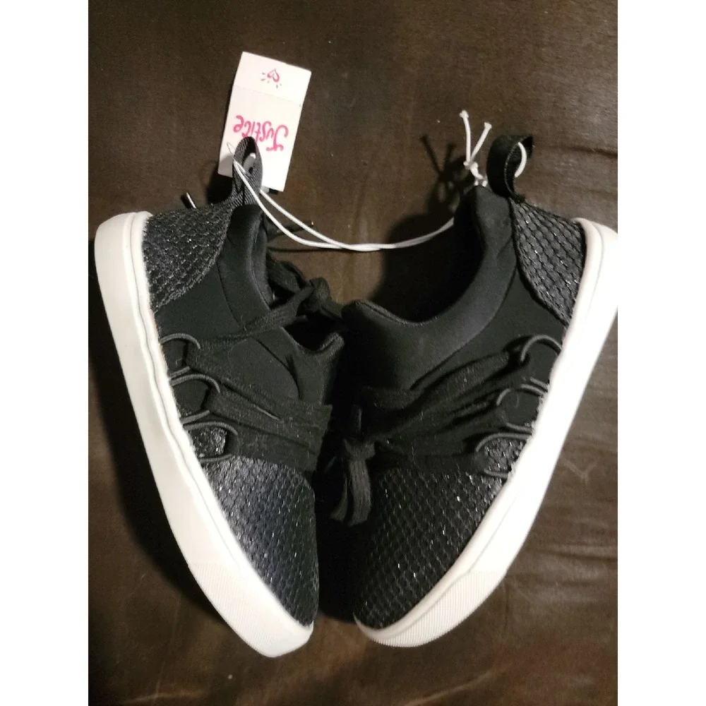 Justice black shoes size‎ 13 nwt sparkle toes